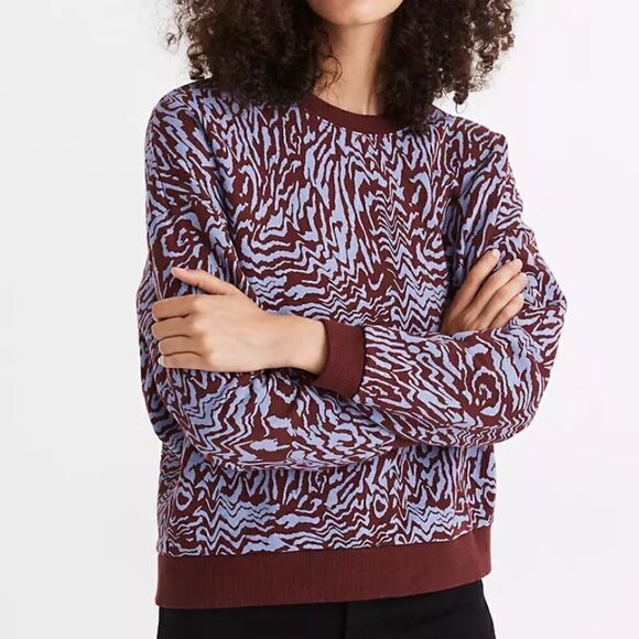 Madewell Tops - Madewell (Re)sourced Cotton Oversized Sweatshirt in Tigerized Print